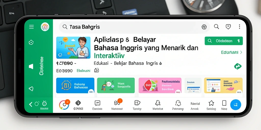 Antarmuka aplikasi C7890 yang interaktif untuk Belajar Bahasa Inggris.