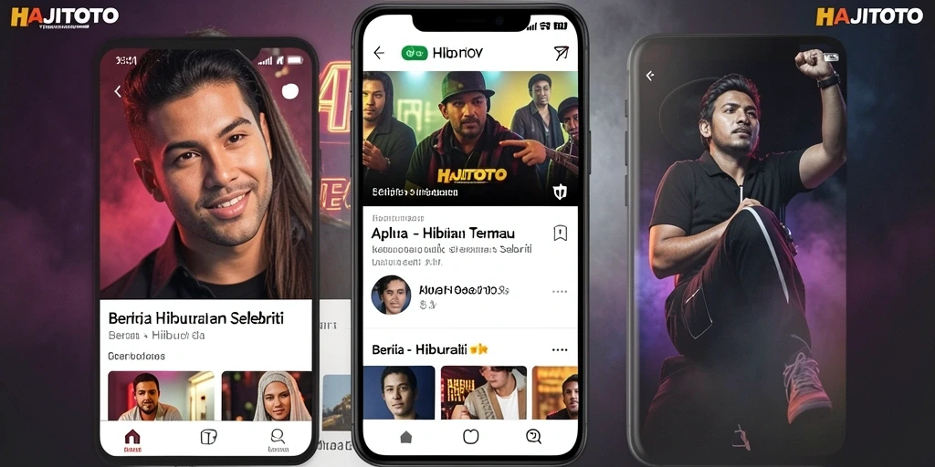 Tampilan antarmuka HAJITOTO dengan berita hiburan selebriti terbaru.