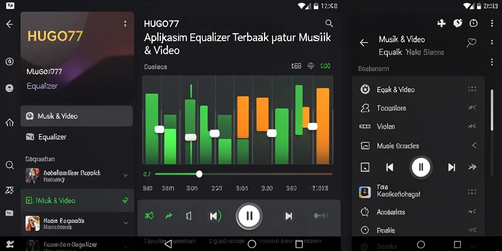 Antarmuka HUGO77 menampilkan fitur Equalizer yang intuitif dan mudah digunakan.