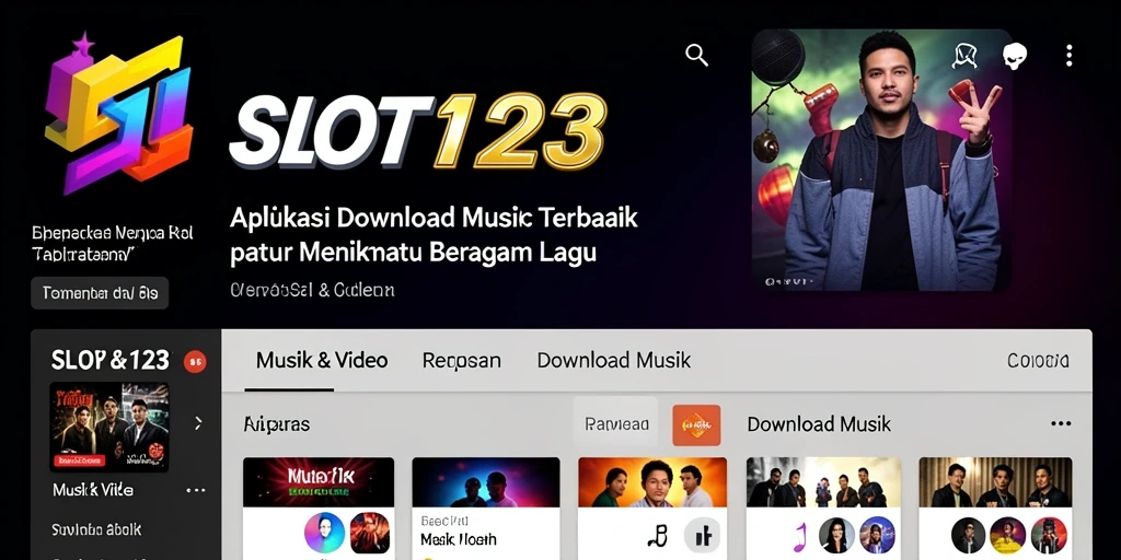 Antarmuka menarik dan sederhana dari aplikasi Download Musik SLOT123